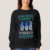 Happy Hanukkah Gnome Gnomies Menorah Pajama Ugly 1 Trui (Voorkant)