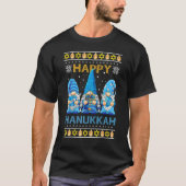 Happy Hanukkah Gnome Gnomies Menorah Pajama Ugly T-shirt (Voorkant)