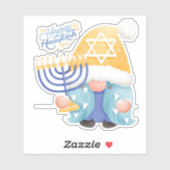 Happy hanukkah gnome sticker (Vel)