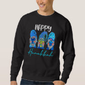 Happy Hanukkah Gnomes Menorah Dreidel Jewish Holid Trui (Voorkant)