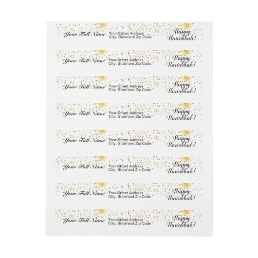 Happy Hanukkah Gold Confetti Bokeh Lights Patroon (Vel)