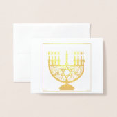 HAPPY HANUKKAH Gold Foil Card Folie Kaarten (Voorkant met envelop)