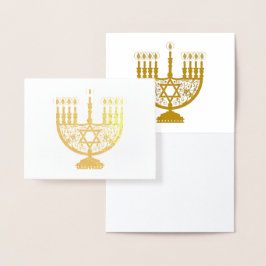 HAPPY HANUKKAH Gold Foil Card Folie Kaarten