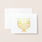 HAPPY HANUKKAH Gold Foil Card Folie Kaarten (Voorkant met envelop)