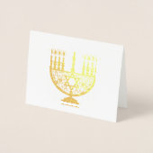 HAPPY HANUKKAH Gold Foil Card Folie Kaarten (Voorkant)