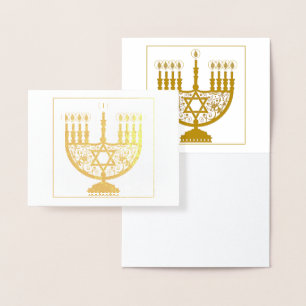 HAPPY HANUKKAH Gold Foil Card Folie Kaarten
