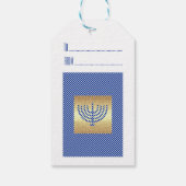 Happy Hanukkah. Gold Menorah Custom Cadeaulabel (Achterkant)