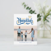 "Happy Hanukkah" Gold Menorah Feestdagenkaart (Staand voorkant)