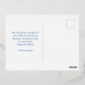 "Happy Hanukkah" Gold Menorah Folie Feestdagen Briefkaart (Achterkant)