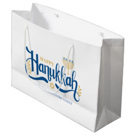 "Happy Hanukkah" Gold Menorah Groot Cadeauzakje