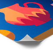 Happy Hanukkah Gold Menorah Lights Art Poster (Hoek)