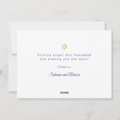 Happy Hanukkah Gold Script Holiday Kaart (Achterkant)