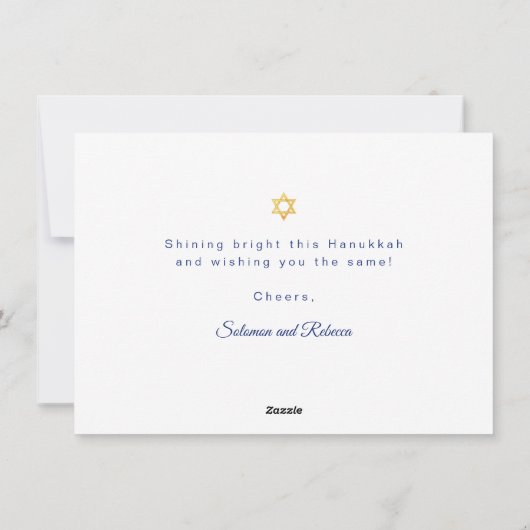 Happy Hanukkah Gold Script Holiday Kaart (Achterkant)