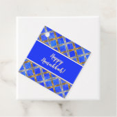 Happy Hanukkah Gold, Silver en White Laced Bedankjes Labels (In situ)