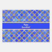 Happy Hanukkah Gold, Silver en White Laced Inpakpapier Vel (Voorkant)