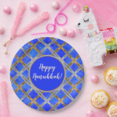 Happy Hanukkah Gold, Silver en White Laced Papieren Bordje (Feest)