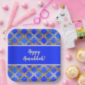 Happy Hanukkah Gold, Silver en White Laced Papieren Bordje (Feest)