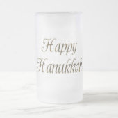 Happy Hanukkah Gold Typography Elegant Chanukah Matglas Bierpul (Center)