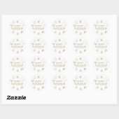 Happy Hanukkah Gold White, aangepast naamcadeautje Ronde Sticker (Vel)