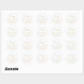 Happy Hanukkah Gold white script return address Ronde Sticker (Vel)
