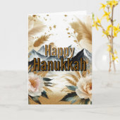 Happy Hanukkah Greeting Card - Modern Simple Cute Kaart (Gele Bloem)