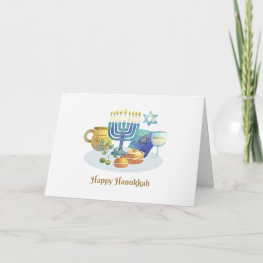 Happy Hanukkah Greeting Feestdagen Kaart (Voorkant)