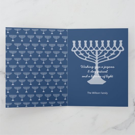 Happy Hanukkah-groetings Kaart (Binnen)