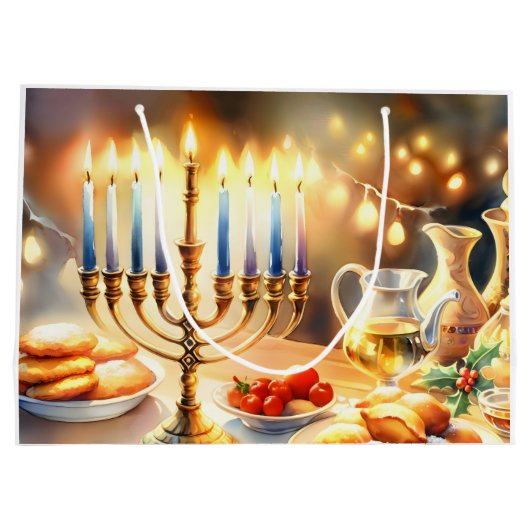 Happy Hanukkah Groot Cadeauzakje (Achterkant)
