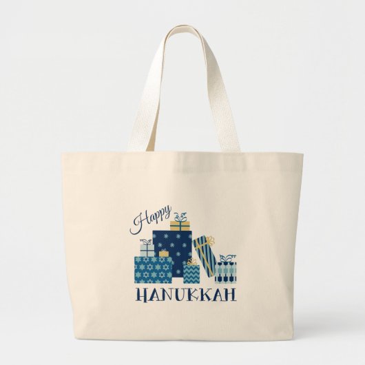 Happy Hanukkah Grote Tote Bag (Voorkant)