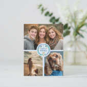 Happy Hanukkah Hand-Drawn CUSTOM 3 FOTO Vakantie Briefkaart (Staand voorkant)