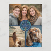 Happy Hanukkah Hand-Drawn CUSTOM 3 FOTO Vakantie Briefkaart (Voorkant)