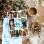 HAPPY HANUKKAH Hand-Drawn CUSTOM 6 PHOTO  Feestdagenkaart<br><div class="desc">Hope you like this holiday design. Click "personalize" to edit and add your own photos and text to the front and back. Also available as digital download to send via email or text message and save on postage. Check my shop for more matching items like greeting cards, postcards, stickers, mugs,...</div>