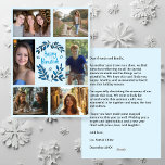HAPPY HANUKKAH Hand-Drawn CUSTOM 6 PHOTO  Feestdagenkaart<br><div class="desc">Hope you like this holiday design. Click "personalize" to edit and add your own photos and text to the front and back. Also available as digital download to send via email or text message and save on postage. Check my shop for more matching items like greeting cards, postcards, stickers, mugs,...</div>