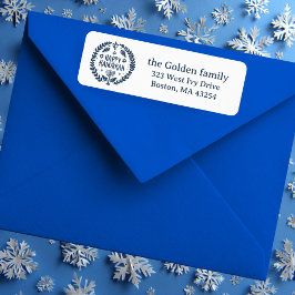 HAPPY HANUKKAH Hand-Drawn Vakantie retouradres Etiket