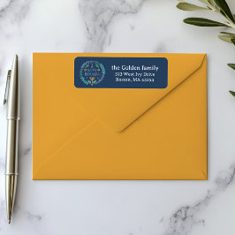 HAPPY HANUKKAH Hand-Drawn Vakantie retouradres Etiket