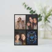 HAPPY HANUKKAH Hand-getrokken CUSTOM 3 FOTO Letter Feestdagenkaart (Staand voorkant)