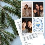 HAPPY HANUKKAH Hand-getrokken CUSTOM 3 FOTO Letter Feestdagenkaart<br><div class="desc">Ik hoop dat je dit vakantieontwerp leuk vindt. Klik op "personaliseren" om uw eigen foto's en tekst aan de voor- en achterkant te bewerken en toe te voegen. Ook beschikbaar als digitale download om te verzenden via e-mail of sms en op te slaan op verzending. Bekijk mijn winkel voor meer...</div>