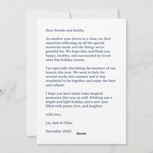 HAPPY HANUKKAH Hand-getrokken CUSTOM 3 FOTO Letter Feestdagenkaart (Achterkant)