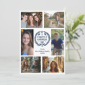 HAPPY HANUKKAH Hand-getrokken CUSTOM 6 FOTO Feestdagenkaart (Staand voorkant)