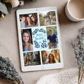 HAPPY HANUKKAH Hand-getrokken CUSTOM 6 FOTO Feestdagenkaart