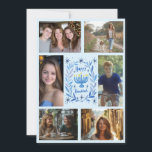 HAPPY HANUKKAH Hand-getrokken CUSTOM 6 FOTO Feestdagenkaart<br><div class="desc">Ik hoop dat je dit vakantieontwerp leuk vindt. Klik op "personaliseren" om uw eigen foto's en tekst aan de voor- en achterkant te bewerken en toe te voegen. Ook beschikbaar als digitale download om te verzenden via e-mail of sms en op te slaan op verzending. Bekijk mijn winkel voor meer...</div>