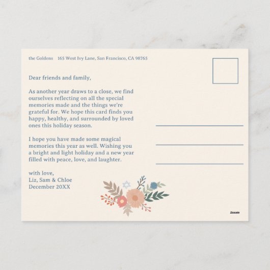 HAPPY HANUKKAH Hand-getrokken CUSTOM 6 FOTO Feestdagenkaart (Achterkant)