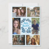 HAPPY HANUKKAH Hand-getrokken CUSTOM 6 FOTO Feestdagenkaart (Voorkant)