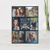 HAPPY HANUKKAH Hand-getrokken CUSTOM 6 FOTO Gevouw Feestdagen Kaart (Voorkant)