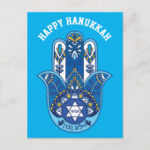 🕎 Happy Hanukkah, hand van Miriam, aanpasbaar Briefkaart (Voorkant)
