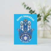 🕎 Happy Hanukkah, hand van Miriam, aanpasbaar Briefkaart (Staand voorkant)