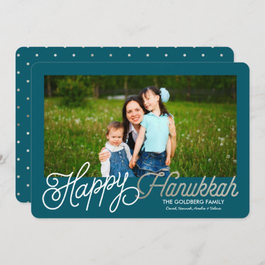 Happy Hanukkah| Hanukka-kaart Feestdagenkaart (Voorkant / Achterkant)