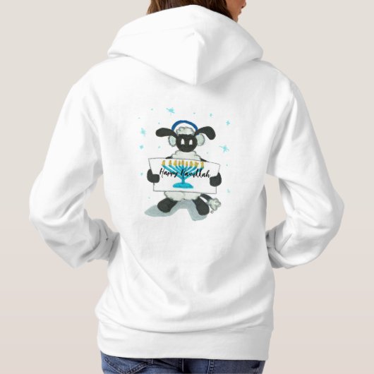 Happy Hanukkah Hensly Adult Hoodie (Achterkant)