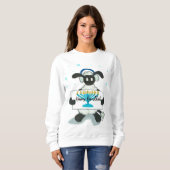 Happy Hanukkah Hensly Long-Sleeve T-shirt-Shirt Trui (Voorkant volledig)