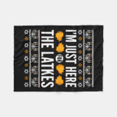 Happy Hanukkah hier net voor Latkes Hebreeuwse Fleece Deken (Voorkant (Horizontaal))